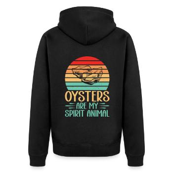 Oyster Gifts - Unisex Premium Bio Zip Hoodie - Schwarz - Hinten - Nico (187cm)