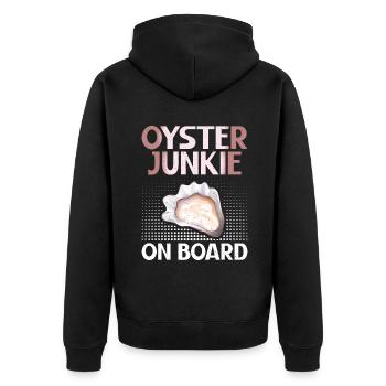 Oyster Gifts - Unisex Premium Bio Zip Hoodie - Schwarz - Hinten - Nico (187cm)