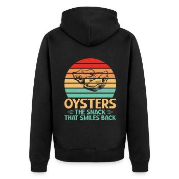 Oyster Gifts - Unisex Premium Bio Zip Hoodie - Schwarz - Hinten - Nico (187cm)