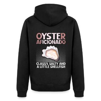 Oyster Gifts - Unisex Premium Bio Zip Hoodie - Schwarz - Hinten - Nico (187cm)