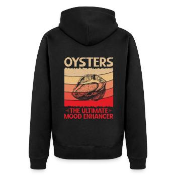 Oyster Gifts - Unisex Premium Bio Zip Hoodie - Schwarz - Hinten - Nico (187cm)
