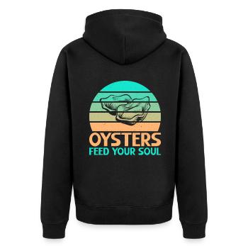 Oyster Gifts - Unisex Premium Bio Zip Hoodie - Schwarz - Hinten - Nico (187cm)