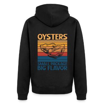 Oyster Gifts - Unisex Premium Bio Zip Hoodie - Schwarz - Hinten - Nico (187cm)