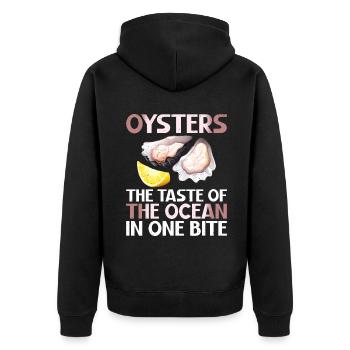 Oyster Gifts - Unisex Premium Bio Zip Hoodie - Schwarz - Hinten - Nico (187cm)