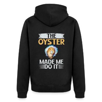 Oyster Gifts - Unisex Premium Bio Zip Hoodie - Schwarz - Hinten - Nico (187cm)
