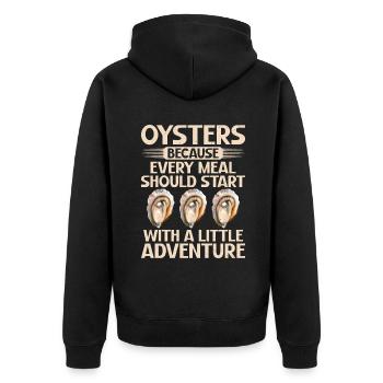 Oyster Gifts - Unisex Premium Bio Zip Hoodie - Schwarz - Hinten - Nico (187cm)