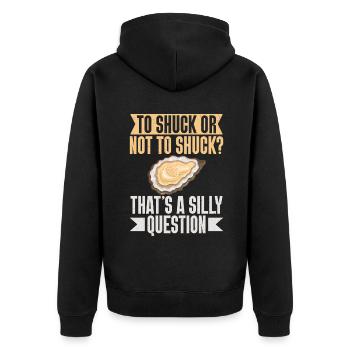 Oyster Gifts - Unisex Premium Bio Zip Hoodie - Schwarz - Hinten - Nico (187cm)