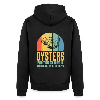 Oyster Gifts - Unisex Premium Bio Zip Hoodie - Schwarz - Hinten - Nico (187cm)
