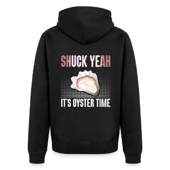 Oyster Gifts - Unisex Premium Bio Zip Hoodie - Schwarz - Hinten - Nico (187cm)