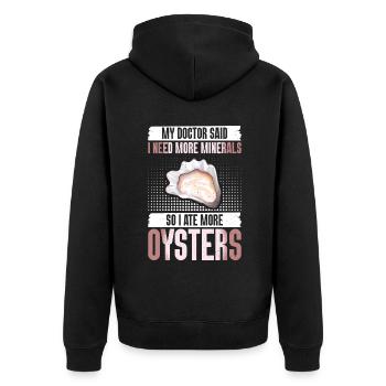 Oyster Gifts - Unisex Premium Bio Zip Hoodie - Schwarz - Hinten - Nico (187cm)