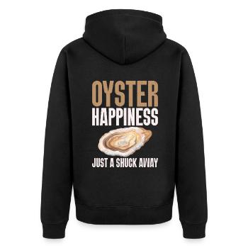 Oyster Gifts - Unisex Premium Bio Zip Hoodie - Schwarz - Hinten - Nico (187cm)