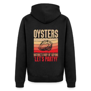 Oyster Gifts - Unisex Premium Bio Zip Hoodie - Schwarz - Hinten - Nico (187cm)