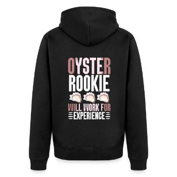 Oyster Gifts - Unisex Premium Bio Zip Hoodie - Schwarz - Hinten - Nico (187cm)