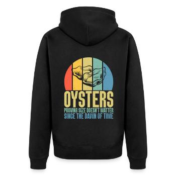 Oyster Gifts - Unisex Premium Bio Zip Hoodie - Schwarz - Hinten - Nico (187cm)