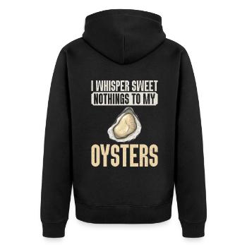 Oyster Gifts - Unisex Premium Bio Zip Hoodie - Schwarz - Hinten - Nico (187cm)