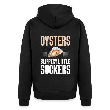 Oyster Gifts - Unisex Premium Bio Zip Hoodie - Schwarz - Hinten - Nico (187cm)