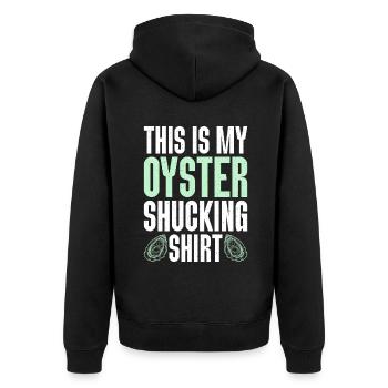 Oyster Gifts - Unisex Premium Bio Zip Hoodie - Schwarz - Hinten - Nico (187cm)