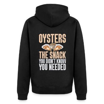 Oyster Gifts - Unisex Premium Bio Zip Hoodie - Schwarz - Hinten - Nico (187cm)
