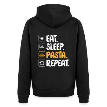 Pasta Lover Gifts - Unisex Premium Bio Zip Hoodie - Schwarz - Hinten - Nico (187cm)