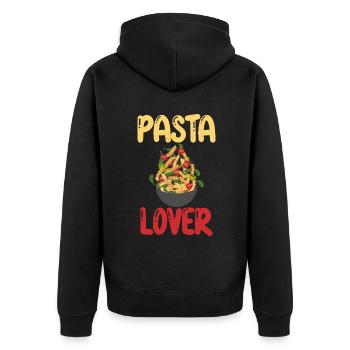 Pasta Lover Gifts - Unisex Premium Organic Zip Hoodie - black - Back - Nico (187cm)