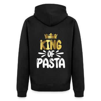 Pasta Lover Gifts - Unisex Premium Organic Zip Hoodie - black - Back - Nico (187cm)