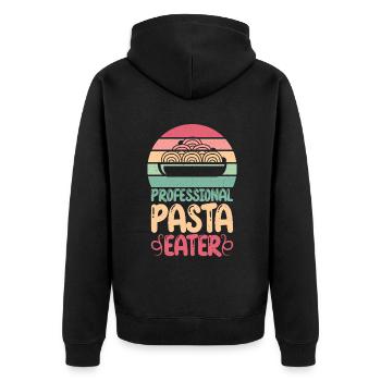 Pasta Lover Gifts - Unisex Premium Bio Zip Hoodie - Schwarz - Hinten - Nico (187cm)