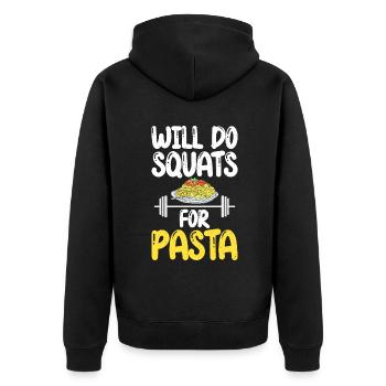 Pasta Lover Gifts - Unisex Premium Bio Zip Hoodie - Schwarz - Hinten - Nico (187cm)
