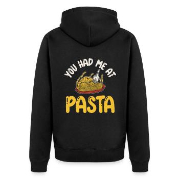 Pasta Lover Gifts - Unisex Premium Organic Zip Hoodie - black - Back - Nico (187cm)