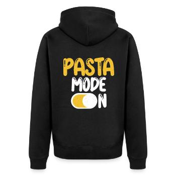 Pasta Lover Gifts - Unisex Premium Organic Zip Hoodie - black - Back - Nico (187cm)
