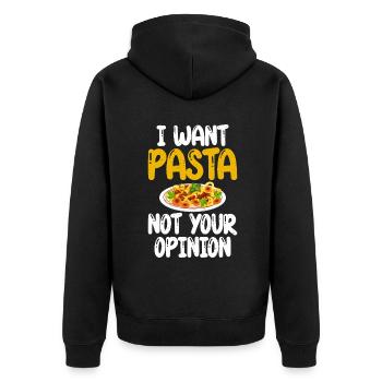Pasta Lover Gifts - Unisex Premium Organic Zip Hoodie - black - Back - Nico (187cm)