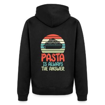 Pasta Lover Gifts - Unisex Premium Bio Zip Hoodie - Schwarz - Hinten - Nico (187cm)