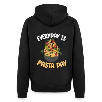 Pasta Lover Gifts - Unisex Premium Organic Zip Hoodie - black - Back - Nico (187cm)