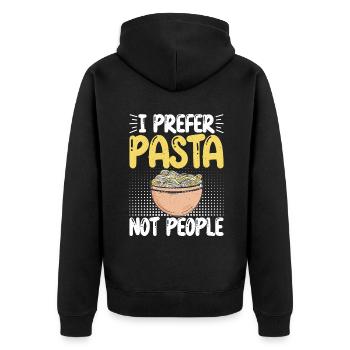 Pasta Lover Gifts - Unisex Premium Organic Zip Hoodie - black - Back - Nico (187cm)