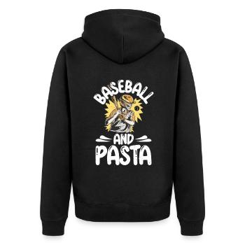 Pasta Lover Gifts - Unisex Premium Organic Zip Hoodie - black - Back - Nico (187cm)
