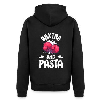 Pasta Lover Gifts - Unisex Premium Organic Zip Hoodie - black - Back - Nico (187cm)
