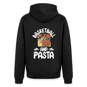 Pasta Lover Gifts - Unisex Premium Organic Zip Hoodie - black - Back - Nico (187cm)
