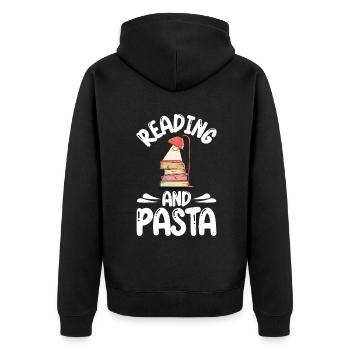 Pasta Lover Gifts - Unisex Premium Organic Zip Hoodie - black - Back - Nico (187cm)