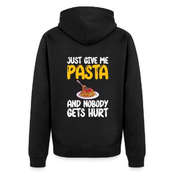 Pasta Lover Gifts - Unisex Premium Organic Zip Hoodie - black - Back - Nico (187cm)