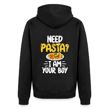 Pasta Lover Gifts - Unisex Premium Organic Zip Hoodie - black - Back - Nico (187cm)