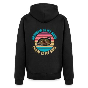 Pasta Lover Gifts - Unisex Premium Organic Zip Hoodie - black - Back - Nico (187cm)
