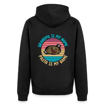 Pasta Lover Gifts - Unisex Premium Organic Zip Hoodie - black - Back - Nico (187cm)
