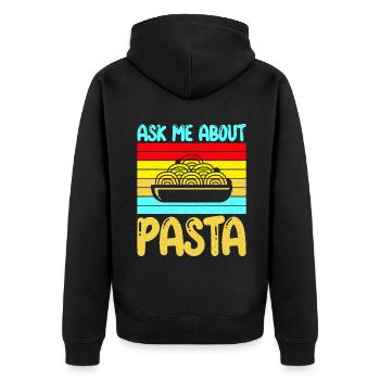 Pasta Lover Gifts - Unisex Premium Bio Zip Hoodie - Schwarz - Hinten - Nico (187cm)