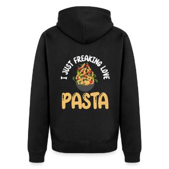 Pasta Lover Gifts - Unisex Premium Bio Zip Hoodie - Schwarz - Hinten - Nico (187cm)