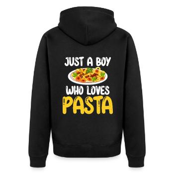 Pasta Lover Gifts - Unisex Premium Bio Zip Hoodie - Schwarz - Hinten - Nico (187cm)