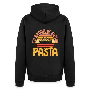 Pasta Lover Gifts - Unisex Premium Bio Zip Hoodie - Schwarz - Hinten - Nico (187cm)