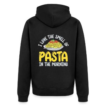 Pasta Lover Gifts - Unisex Premium Bio Zip Hoodie - Schwarz - Hinten - Nico (187cm)
