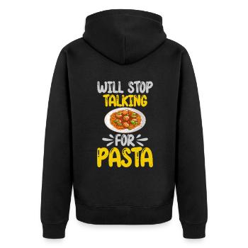 Pasta Lover Gifts - Unisex Premium Organic Zip Hoodie - black - Back - Nico (187cm)
