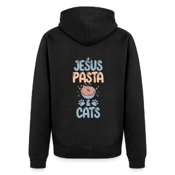 Cadeaux pour les amateurs de pâtes - Veste à capuche bio Premium Unisexe - noir - Dos - Nico (187cm)