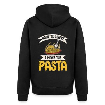 Pasta Lover Gifts - Unisex Premium Organic Zip Hoodie - black - Back - Nico (187cm)