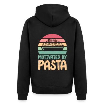 Pasta Lover Gifts - Unisex Premium Organic Zip Hoodie - black - Back - Nico (187cm)